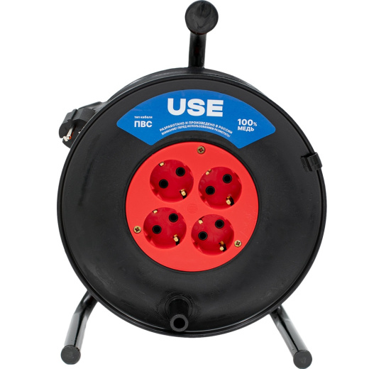 Удлинитель USE ПВС 3500 Вт 30м на катушке с заземлением   USE303-033