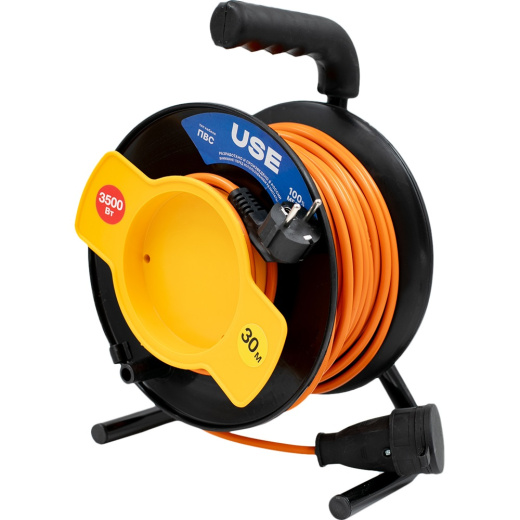Удлинитель USE ПВС 4000 Вт 50м на садовой катушке с заземлением   USE303-024